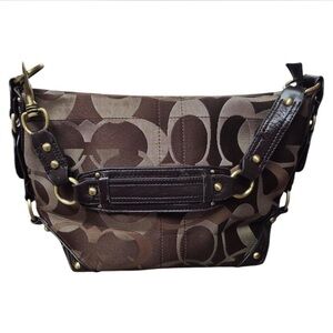 Vintage Coach Brown and Tan Shoulder Bag